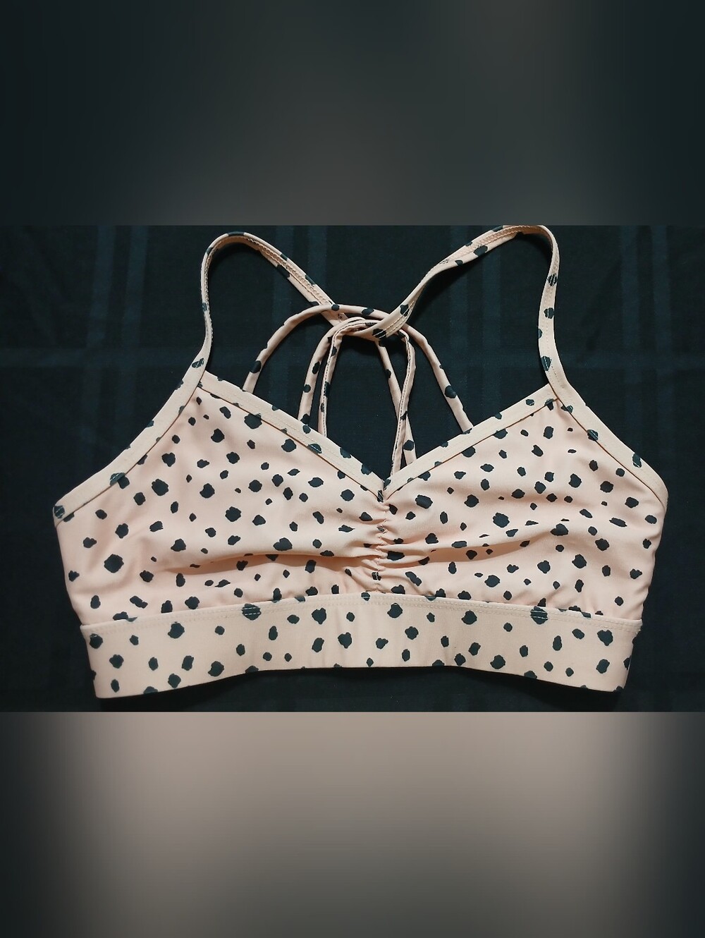 Nwot Forever 21 Pink Polka Dot Strappy Sports Bra Sz Small